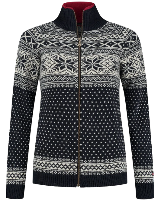 Cardigan made of 100% pure new Norwegian wool, dark blue
