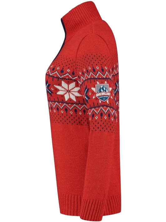 John Brillant Norwegian Womens Pullover Fargerik, red