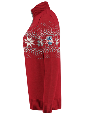 John Brillant Norwegian Womens Pullover Merino, red