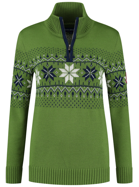 John Brillant Norwegian Womens Pullover Fargerik, green