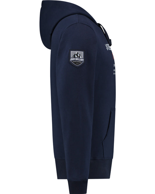 John Brillant Hoodie sweatshirt with nautical print, darkblue