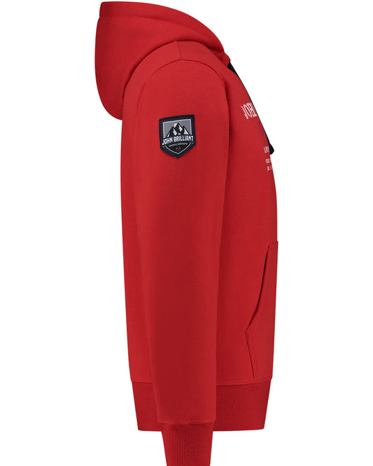 John Brillant Hoodie sweatshirt with nautical print, red