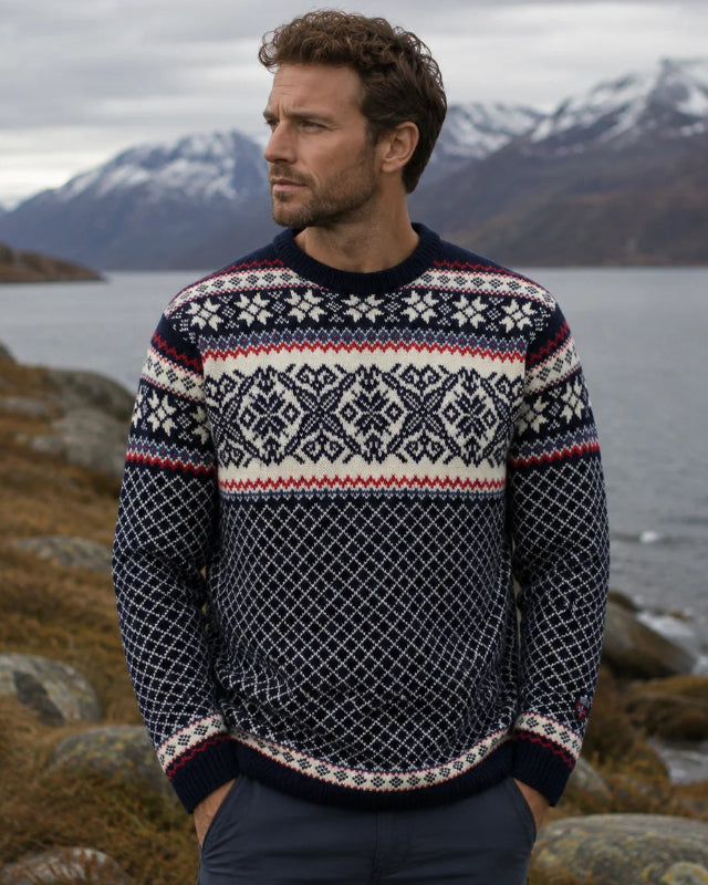 Nordic crew neck Sweater, darkblue