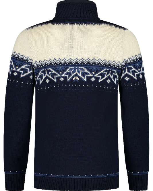 Nordic sweater with traditional star pattern, darkblue
