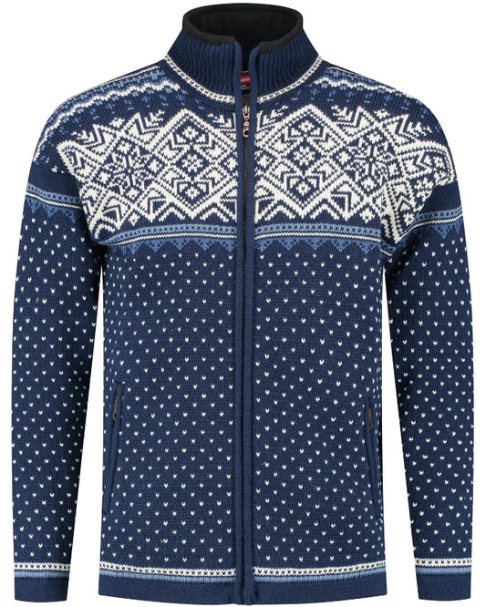 Norwegian cardigan-windstopper in 100% pure wool
