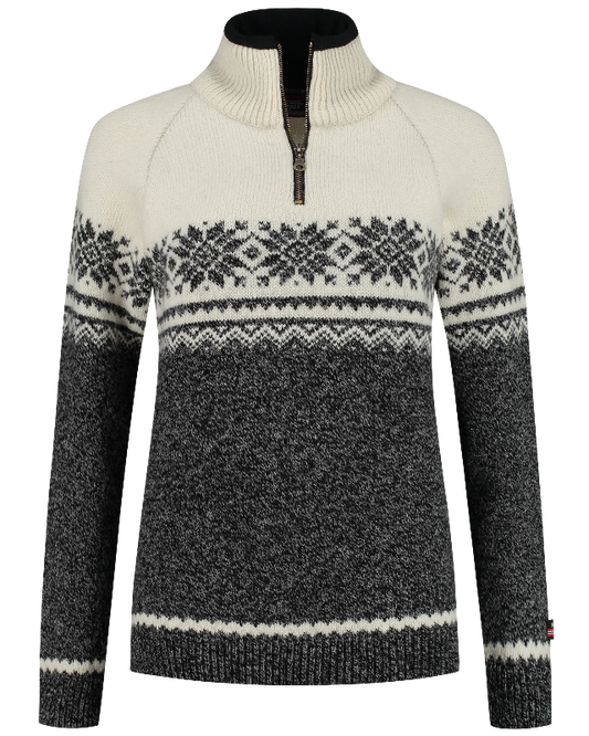 Norwegian women's sweater in Setesdals design, darkgrey