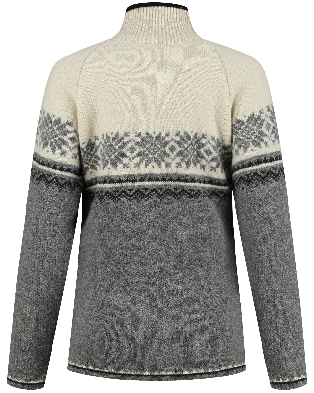 Norwegian women's sweater in Setesdals design, grey