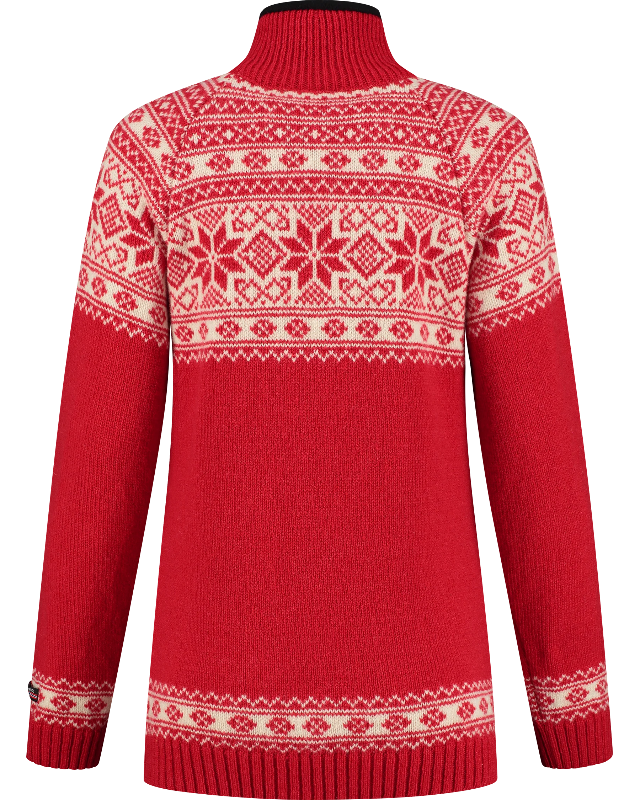 Norwegian women's sweater in Setesdals design, red