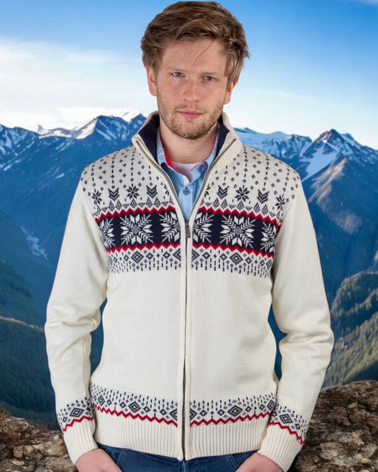 Pull en maille Windstopper®, blanc cassé