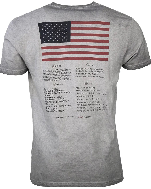 Round-neck cotton T-shirt "Power Shield" Grey