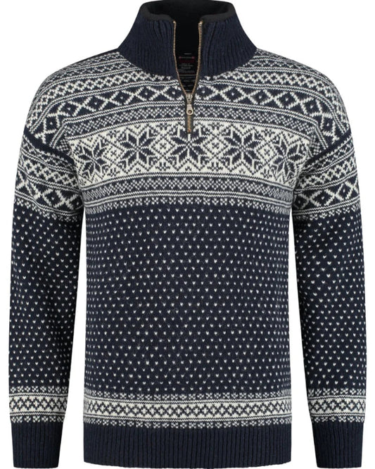 Sweater made of 100% pure new Norwegian wooll, Darkblue
