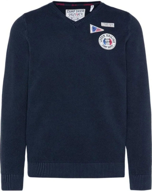 camp david sweater V-neck with knitted pattern and patches, dark blue – Stateshop Fashion Size:XXLARGE Gazelle Miss Grace HFP-2018 Style fit Category:E Bike_Shimano MT420  Aluminium  203mm / 203mm
