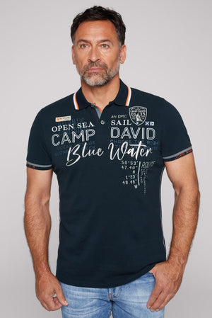Stijlvol Piqué Poloshirt met Opvallende Details - Donkerblauw