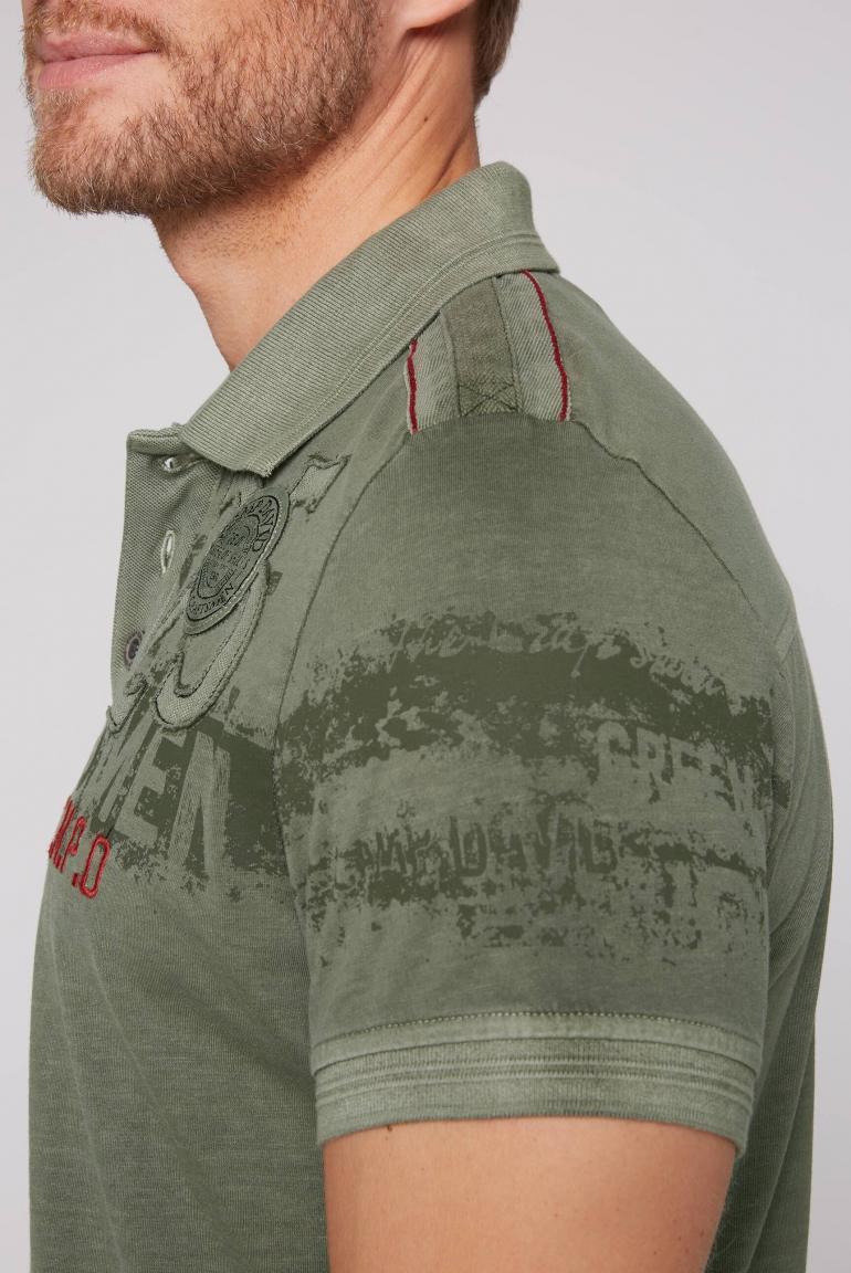 Casual Polo Shirt with Signature Label Appliqués