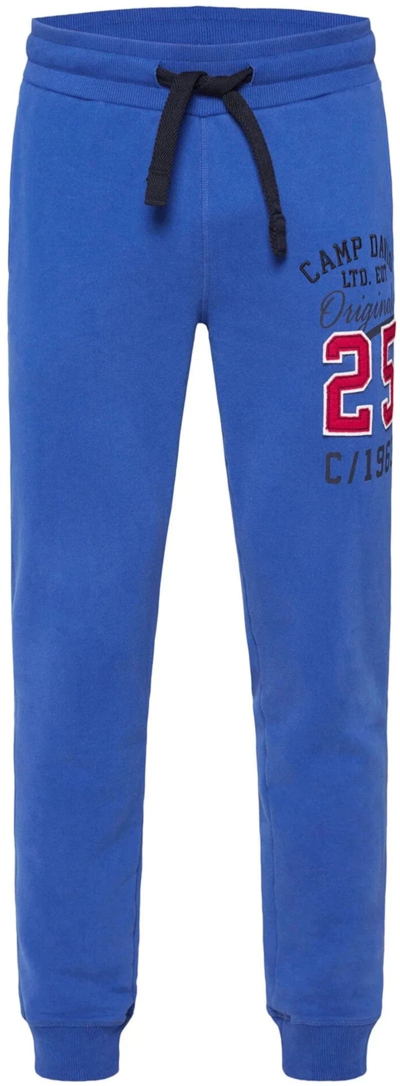 Camp David Jogging pants with retro artwork, blue