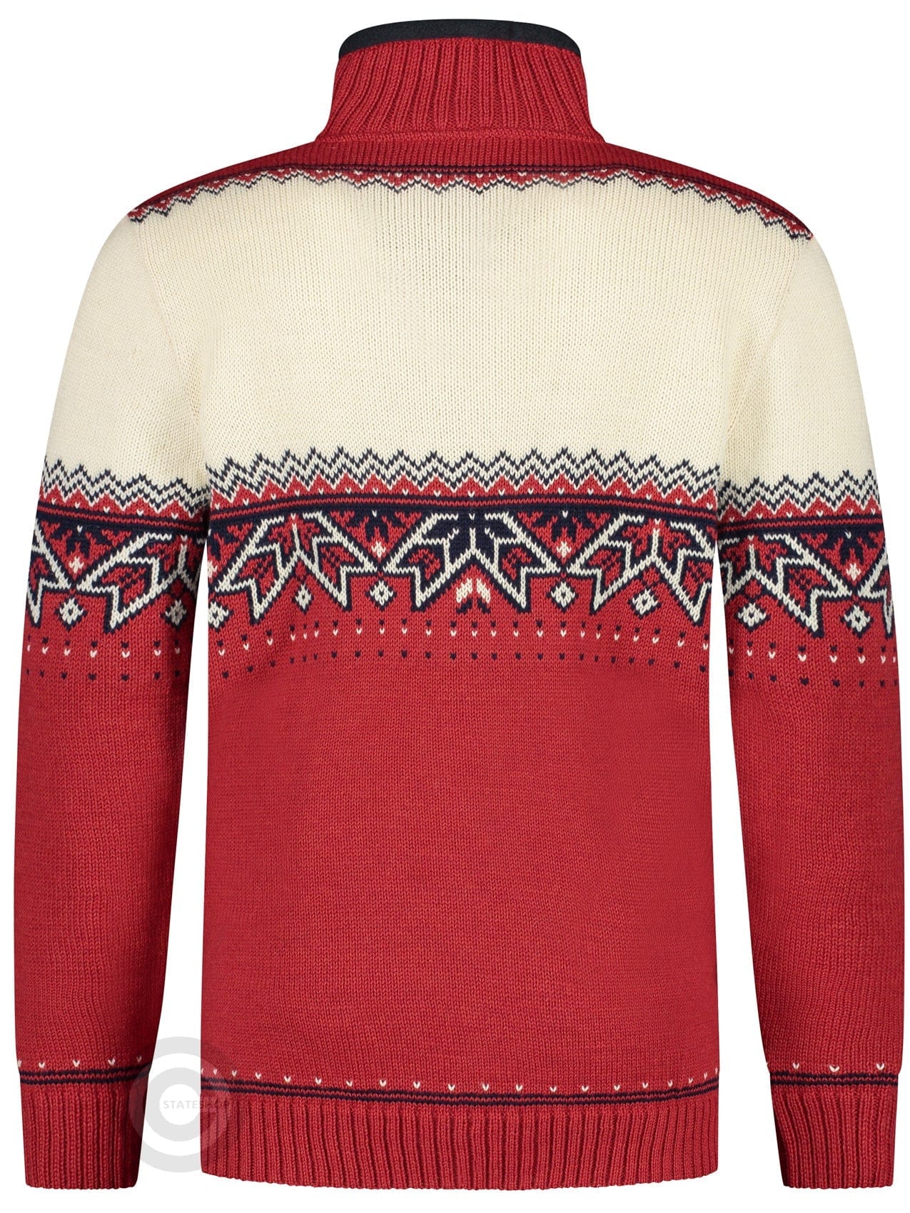 NorfindeNordic sweater with traditional star pattern, red