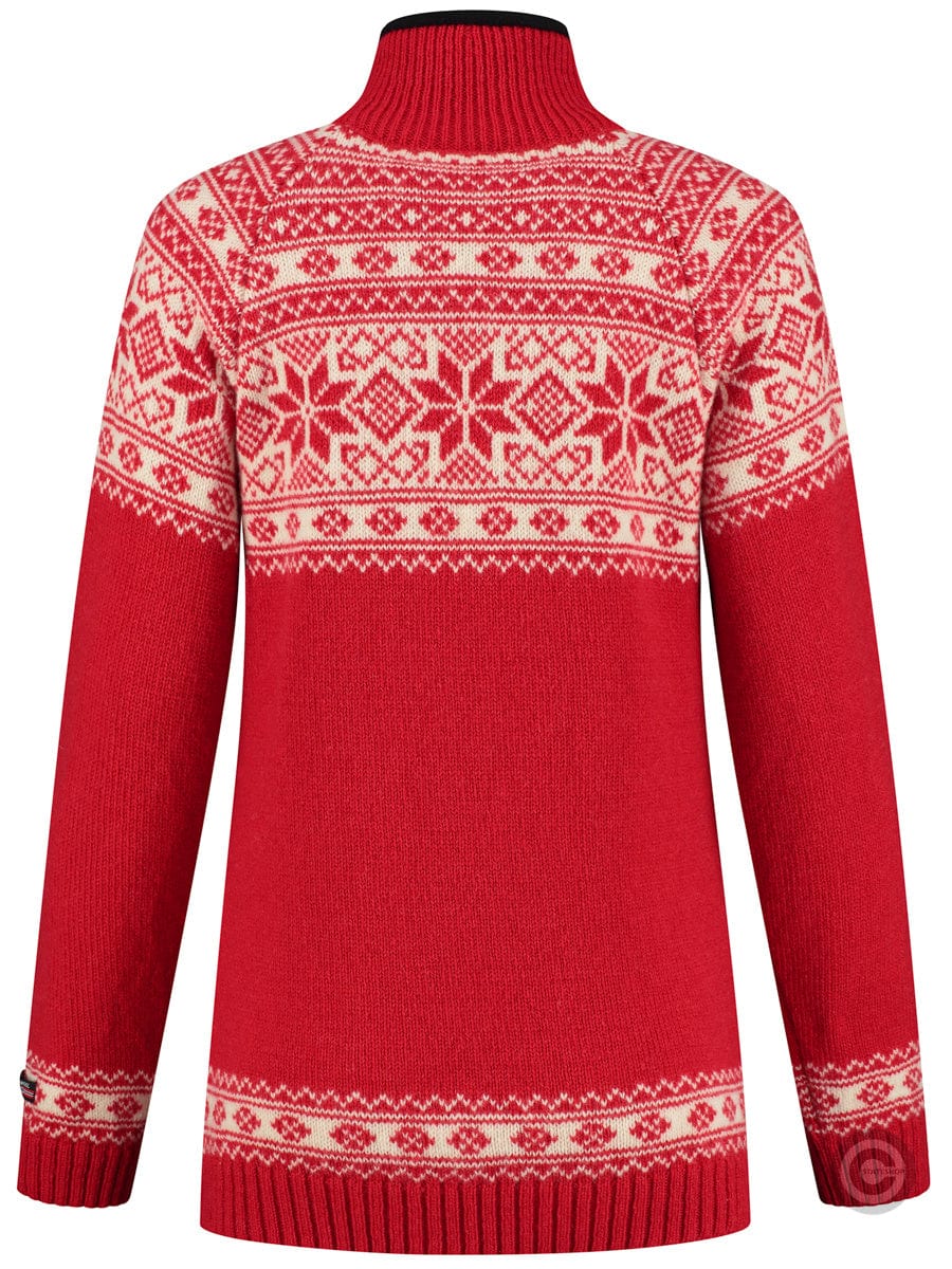 NorfindeNorwegian women's sweater in Setesdals design, red