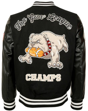 Top Gun Cool black bomber jacket with numerous patches