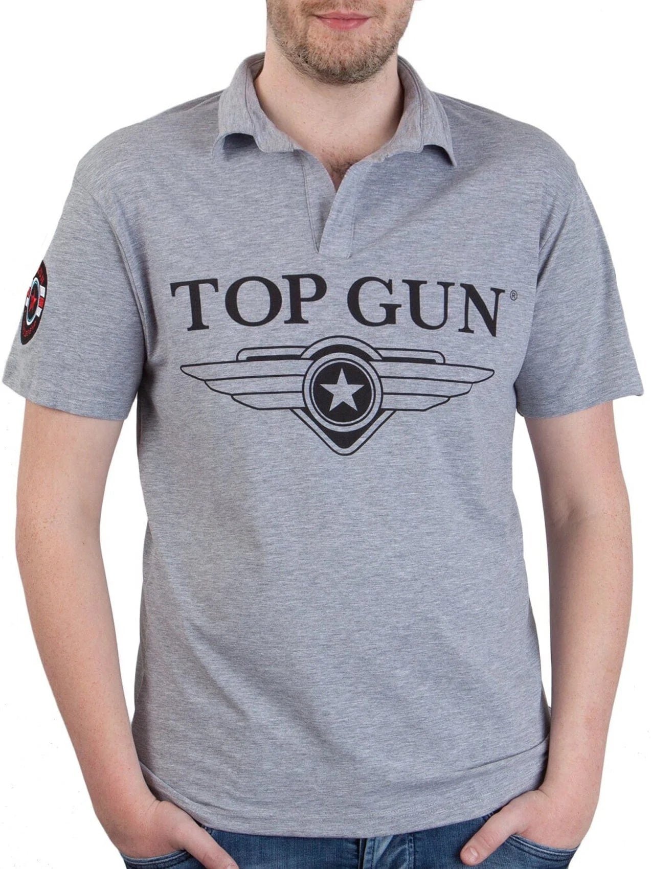 Top Gun "Moon" Poloshirt, lightgrey