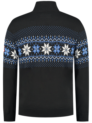 John Brillant Norwegian Mens Pullover Merino, Black