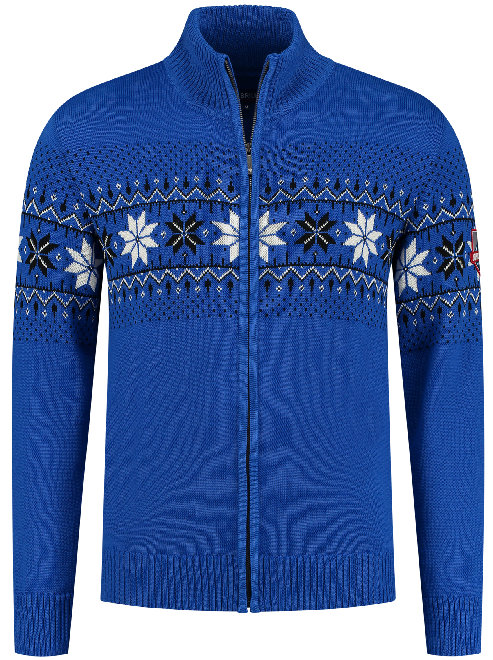 John BrillantNorwegian Mens Cardigan Merino, Blue