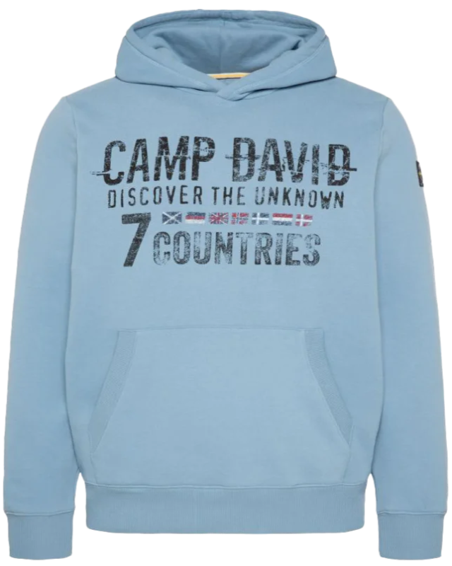 Blue embroidered sweat mix hoodie – Your stylish outdoor experience