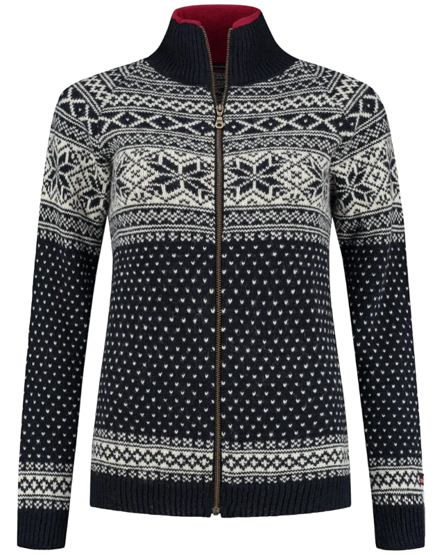 Cardigan made of 100% pure new Norwegian wool, dark blue