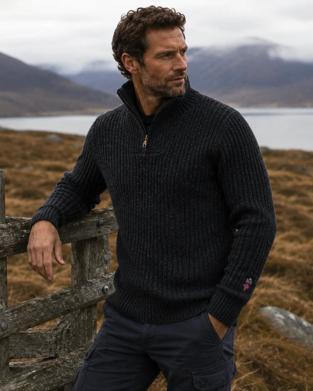Hard wearing rib sweater, Charcoal
