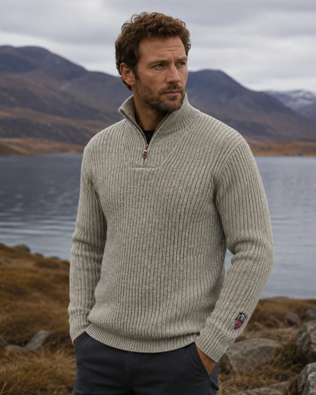 Hard wearing rib sweater, grey