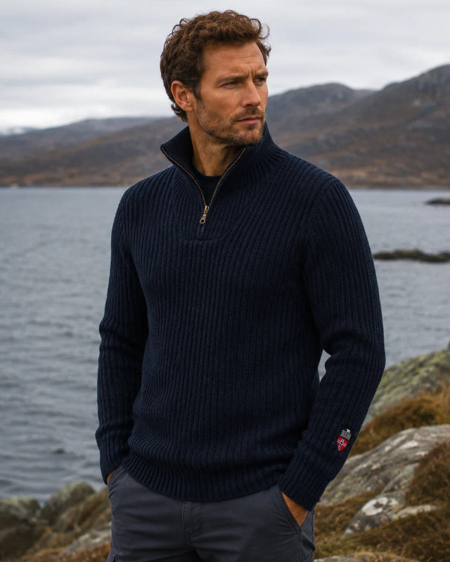 Hard wearing rib sweater, darkblue