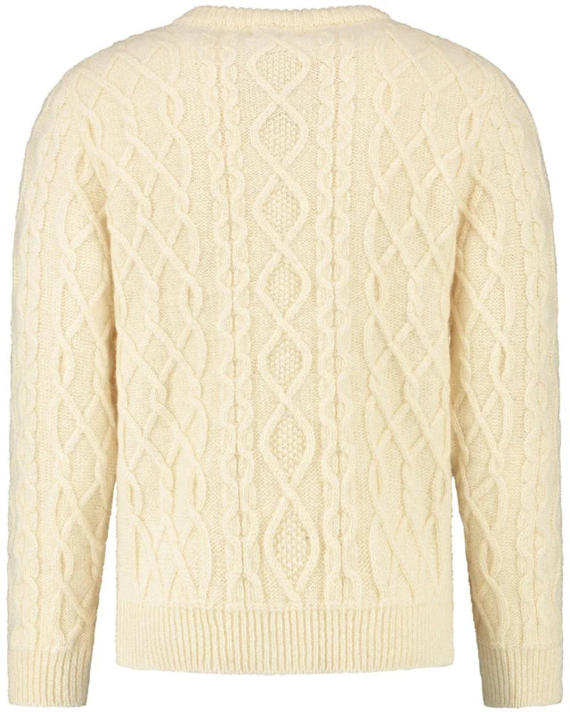 Heavyweight Aran sweater, Offwhite