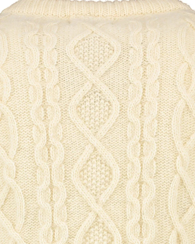 Heavyweight Aran sweater, Offwhite