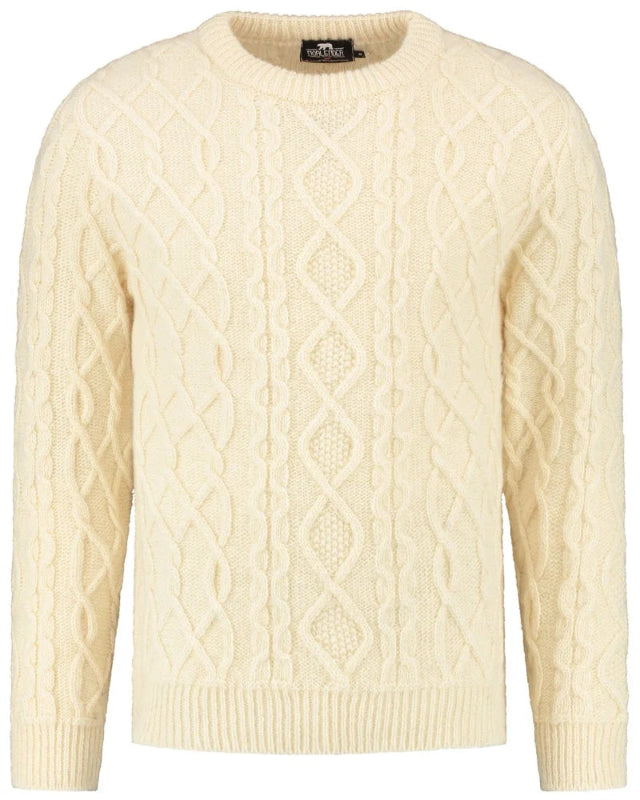 Heavyweight Aran sweater, Offwhite