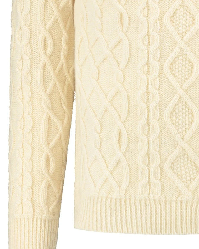 Heavyweight Aran sweater, Offwhite