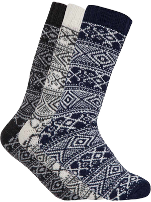 Norwegische Wollsocken, 3er-Pack