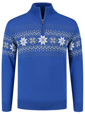 Norwegischer Herrenpullover Merino, Blau