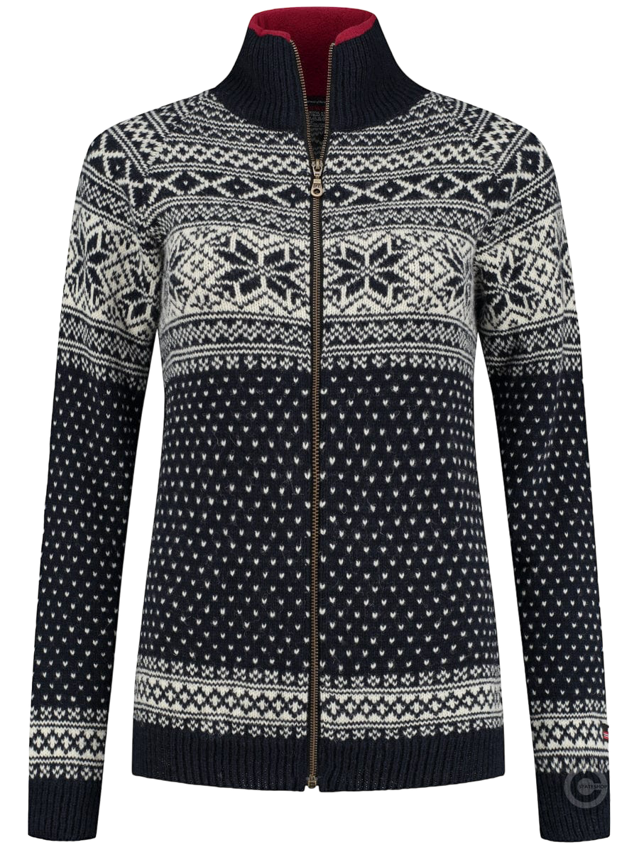 Cardigan made of 100% pure new Norwegian wool, dark blue