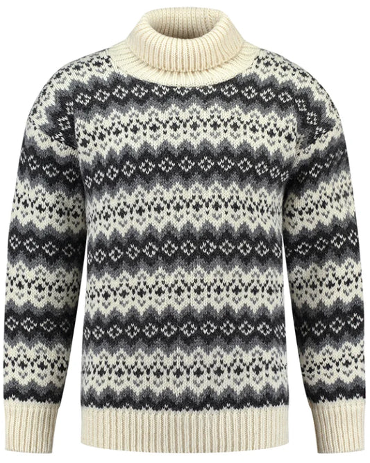 Icelandic sweater with roll neck of 100% pure new wool