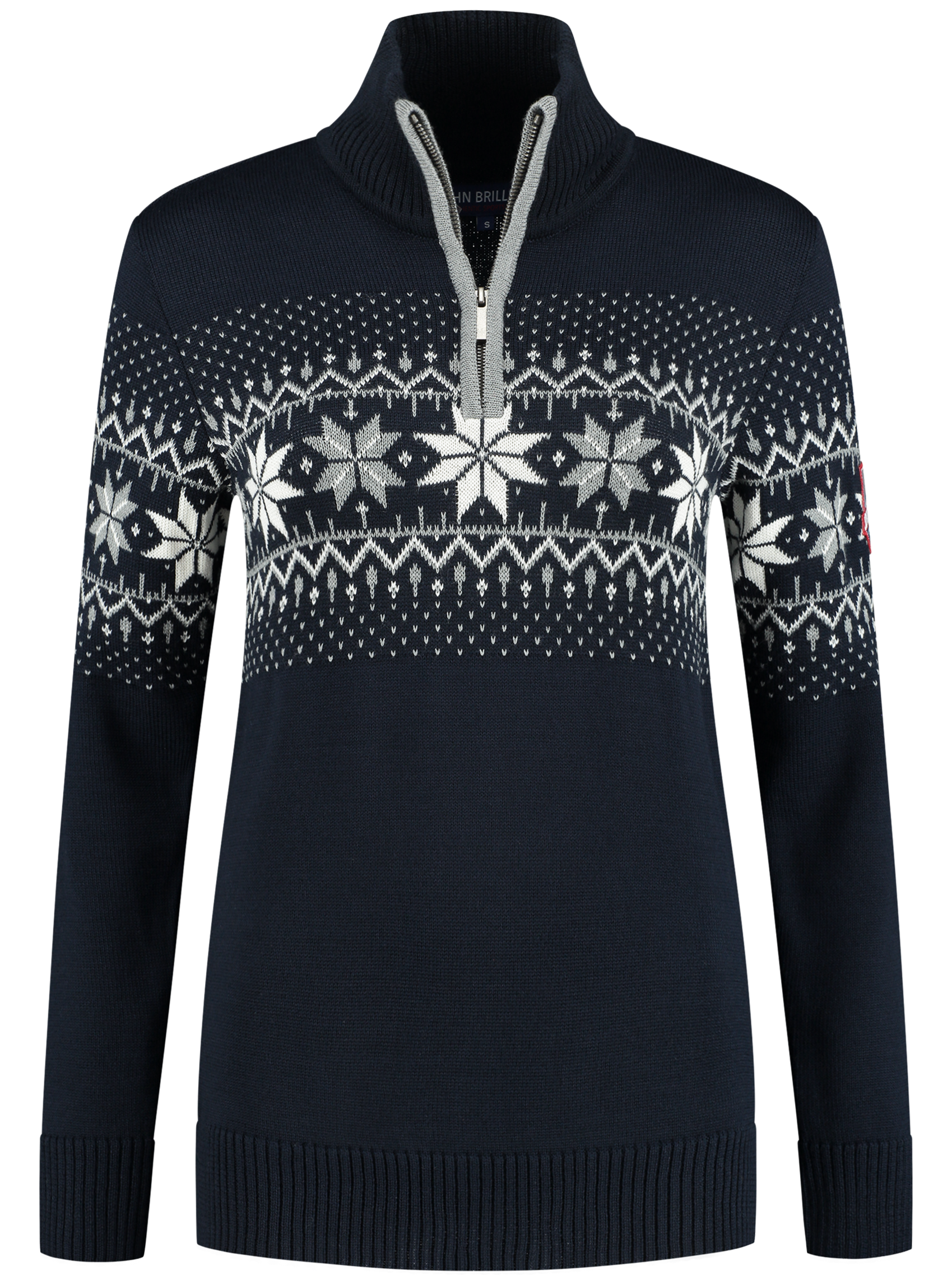 John Brillant Norwegian Womens Pullover Merino, darkblue