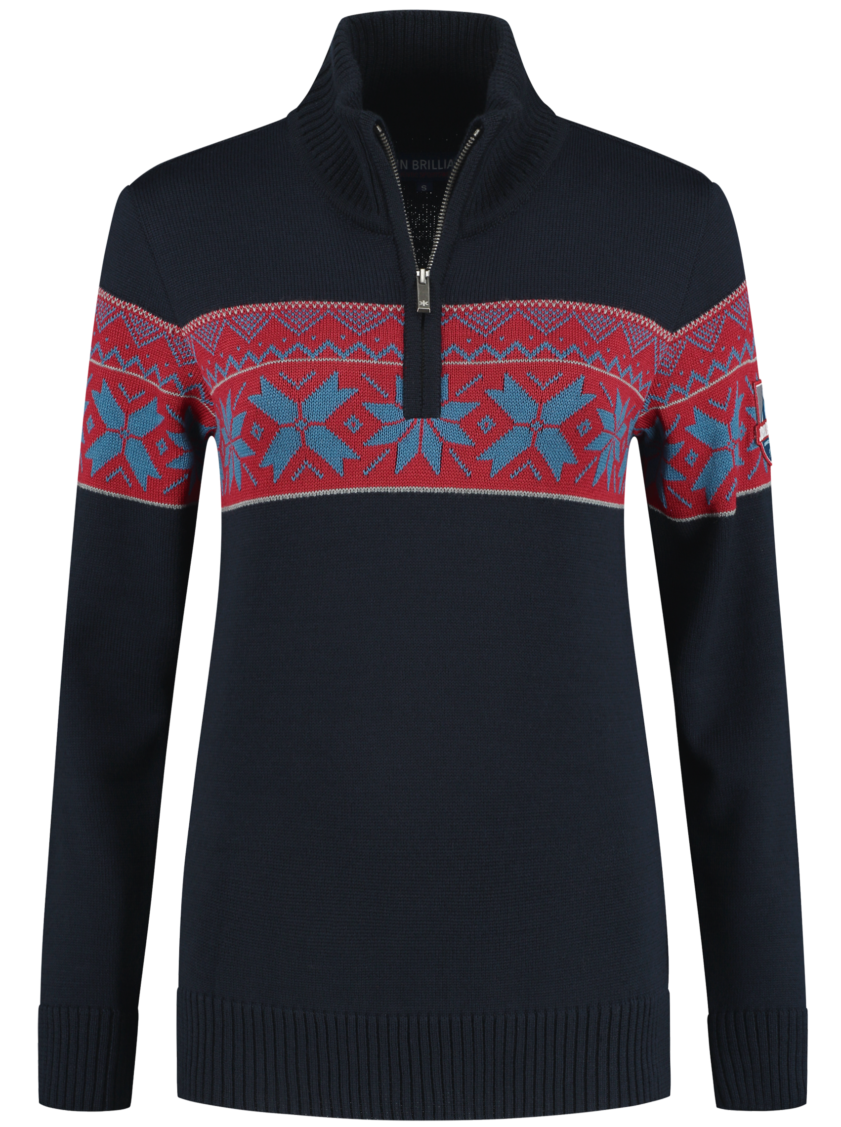 John Brillant Norwegian Womens Pullover Ullgenser, Black, darkblue