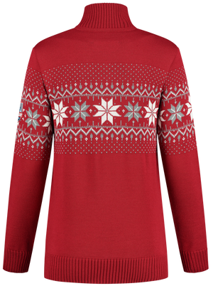 John Brillant Norwegian Womens Pullover Merino, red