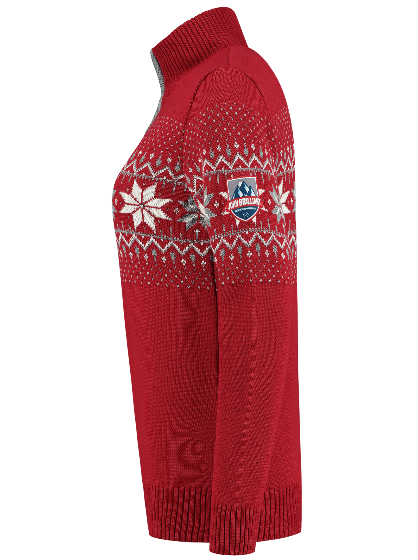 John Brillant Norwegian Womens Pullover Merino, red