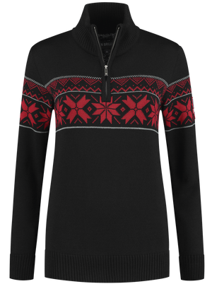 John Brillant Norwegian Womens Pullover Ullgenser, black