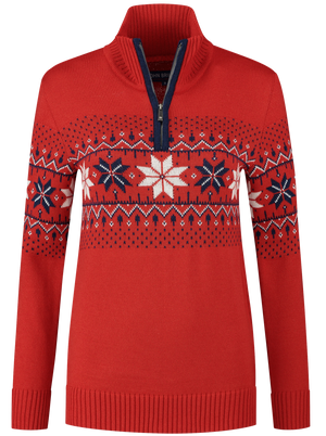 John Brillant Norwegian Womens Pullover Fargerik, red