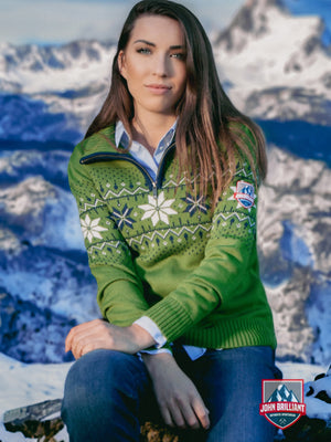 John Brillant Norwegian Womens Pullover Fargerik, green