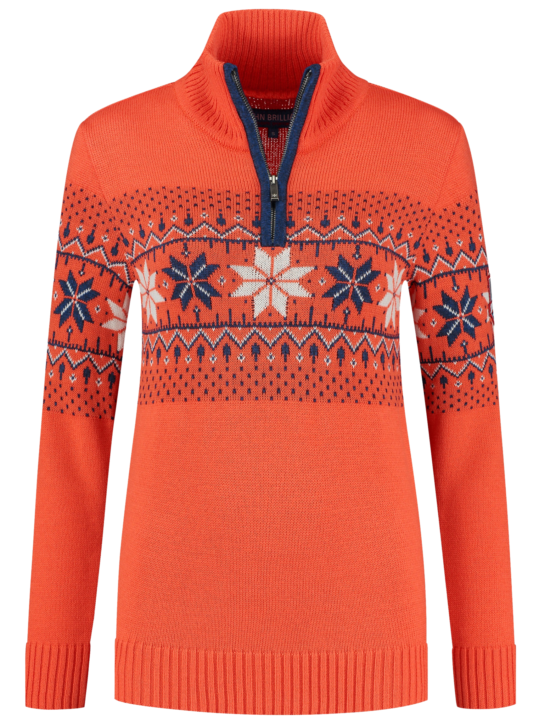 John Brillant Norwegian Womens Pullover Fargerik, orange