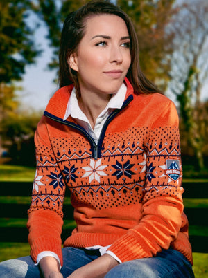 John Brillant Norwegian Womens Pullover Fargerik, orange