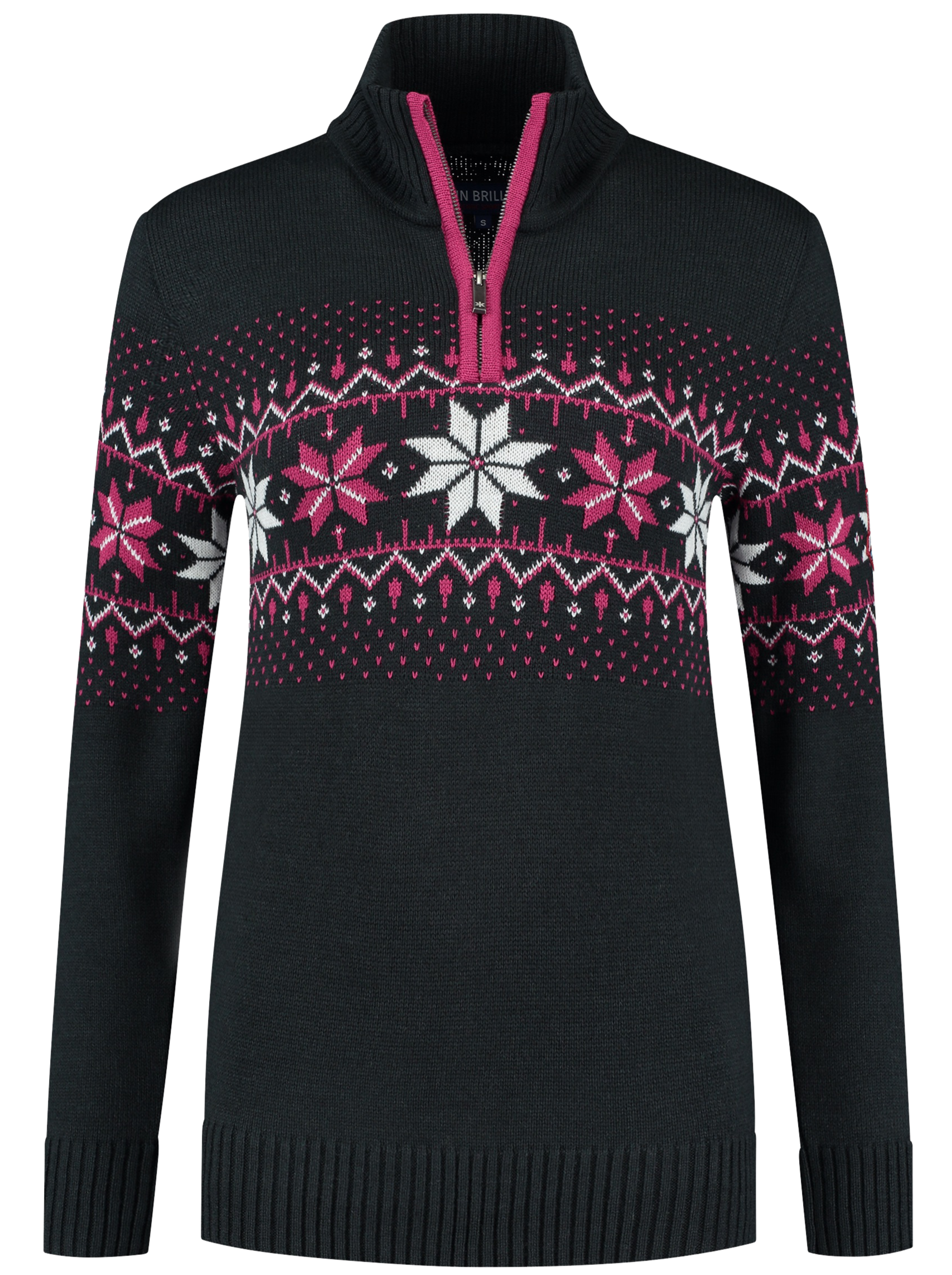 John Brillant Norwegian Womens Pullover Fargerik, black