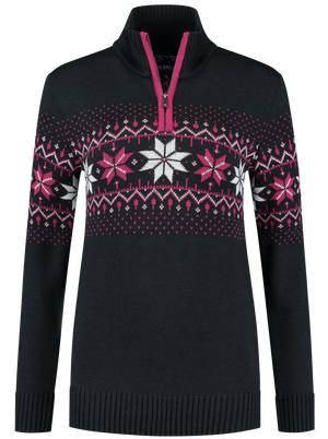 John Brillant Norwegian Womens Pullover Fargerik, black