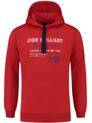 John BrillantHoodie sweatshirt with nautical print, Red